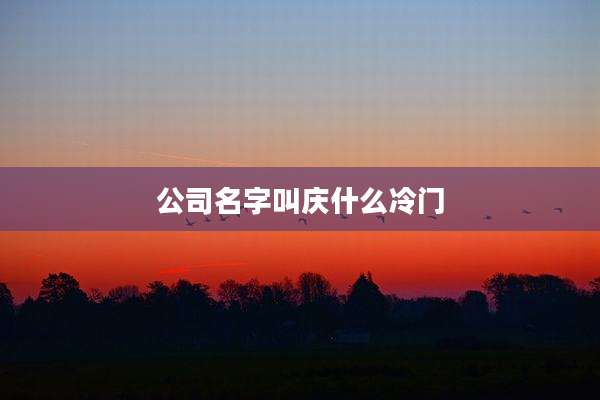 公司名字叫庆什么冷门
