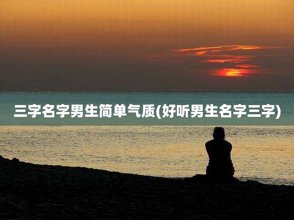 三字名字男生简单气质(好听男生名字三字)