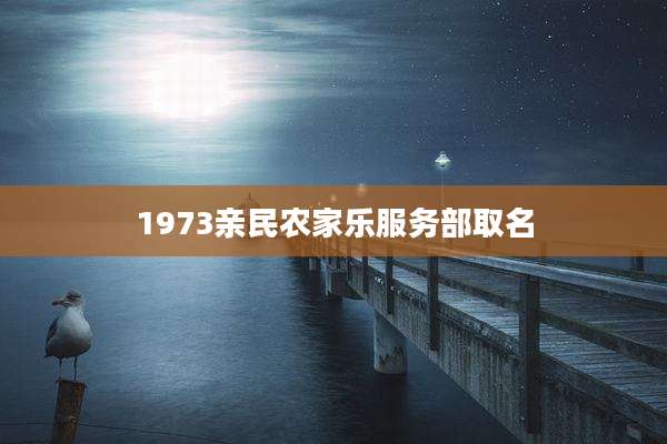 1973亲民农家乐服务部取名