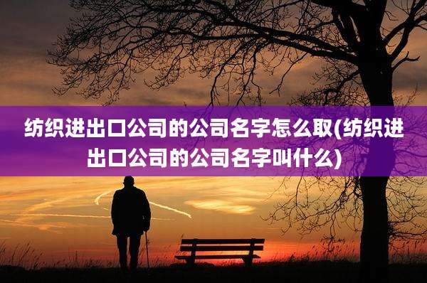 纺织进出口公司的公司名字怎么取(纺织进出口公司的公司名字叫什么)