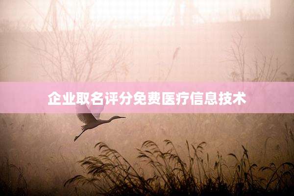 企业取名评分免费医疗信息技术