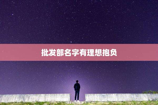 批发部名字有理想抱负