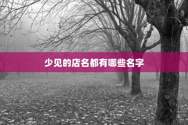 少见的店名都有哪些名字