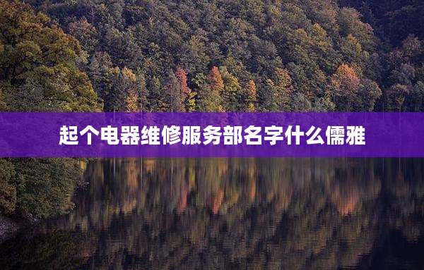 起个电器维修服务部名字什么儒雅