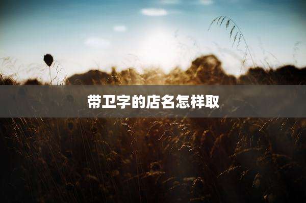 带卫字的店名怎样取