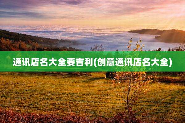 通讯店名大全要吉利(创意通讯店名大全)