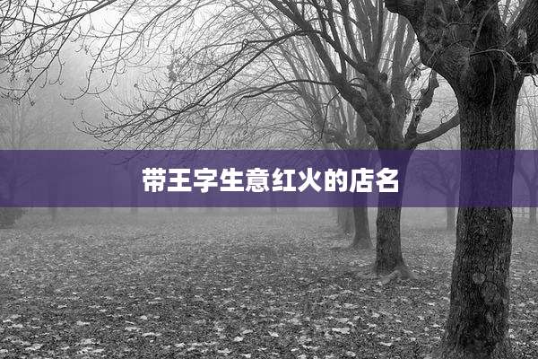 带王字生意红火的店名