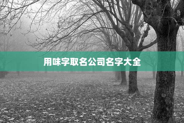 用味字取名公司名字大全