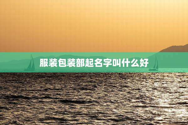 服装包装部起名字叫什么好