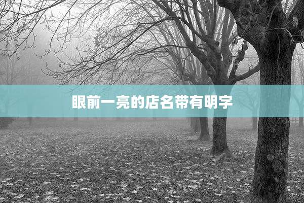 眼前一亮的店名带有明字