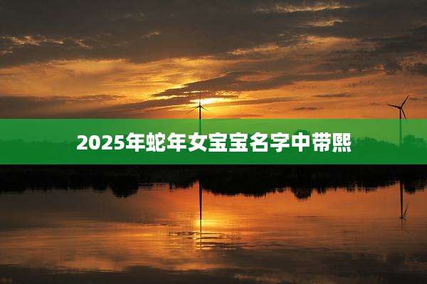 2025年蛇年女宝宝名字中带熙