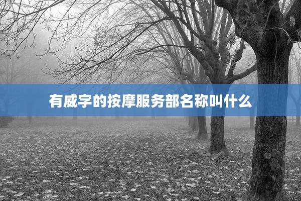 有威字的按摩服务部名称叫什么