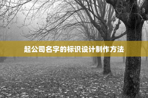 起公司名字的标识设计制作方法