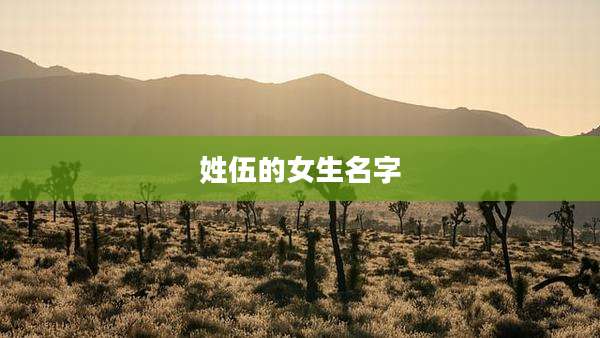 姓伍的女生名字