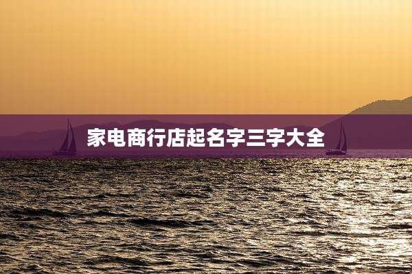 家电商行店起名字三字大全