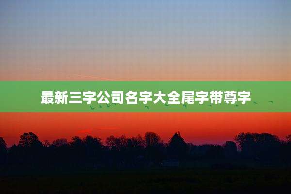 最新三字公司名字大全尾字带尊字