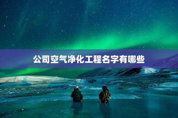 公司空气净化工程名字有哪些
