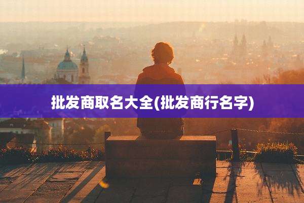批发商取名大全(批发商行名字)