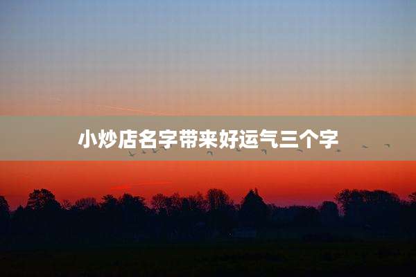 小炒店名字带来好运气三个字