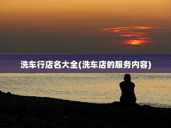 洗车行店名大全(洗车店的服务内容)