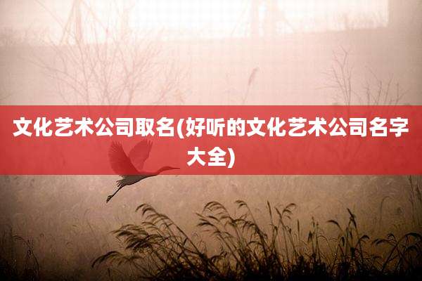 文化艺术公司取名(好听的文化艺术公司名字大全)