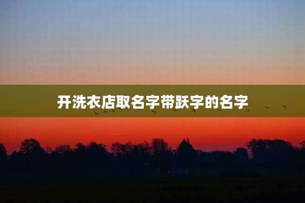 开洗衣店取名字带跃字的名字