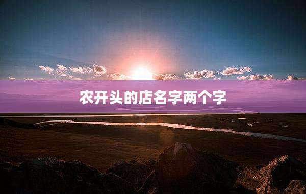 农开头的店名字两个字