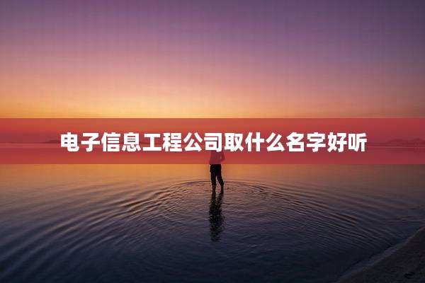 电子信息工程公司取什么名字好听