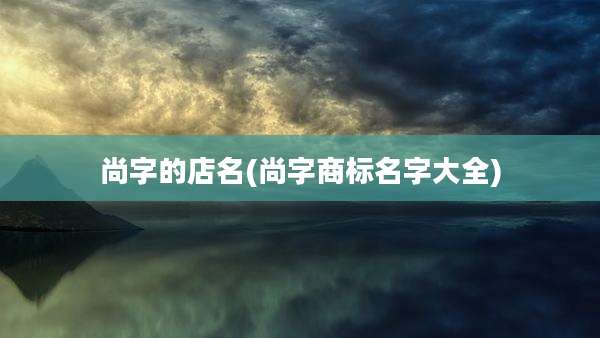 尚字的店名(尚字商标名字大全)