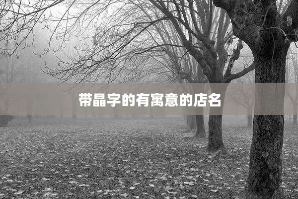 带晶字的有寓意的店名