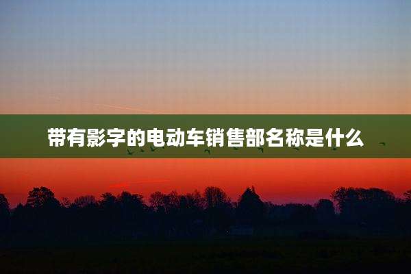 带有影字的电动车销售部名称是什么