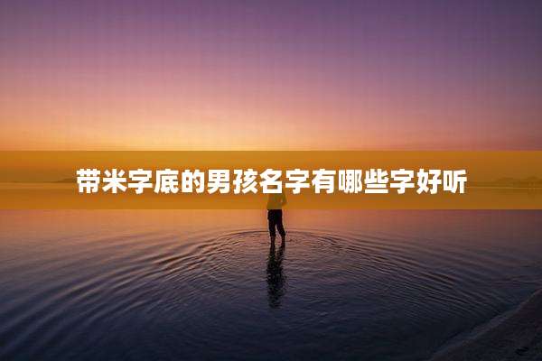 带米字底的男孩名字有哪些字好听