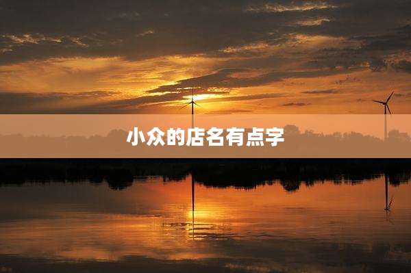 小众的店名有点字