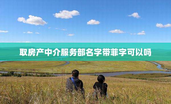 取房产中介服务部名字带菲字可以吗
