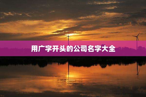 用广字开头的公司名字大全