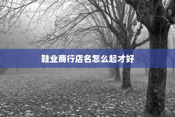 鞋业商行店名怎么起才好