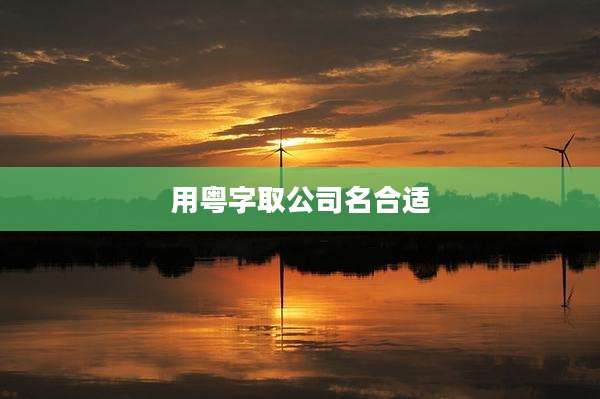 用粤字取公司名合适