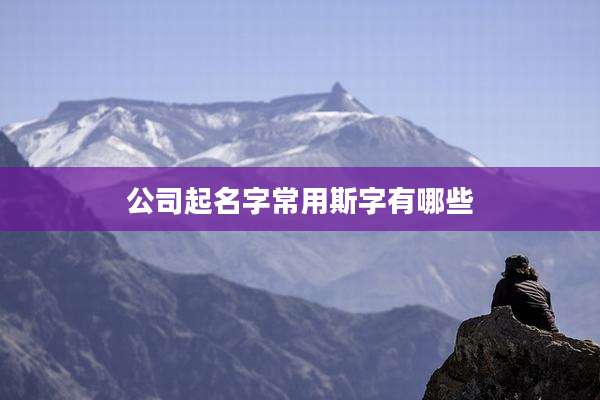 公司起名字常用斯字有哪些