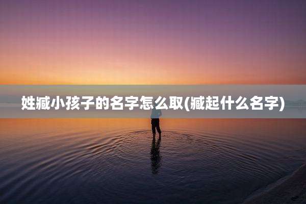 姓臧小孩子的名字怎么取(臧起什么名字)