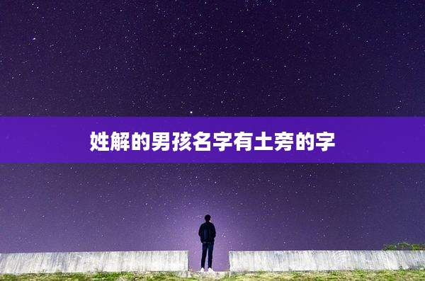 姓解的男孩名字有土旁的字