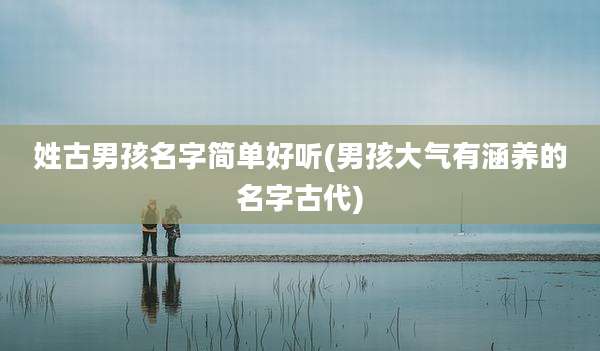 姓古男孩名字简单好听(男孩大气有涵养的名字古代)
