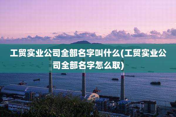 工贸实业公司全部名字叫什么(工贸实业公司全部名字怎么取)