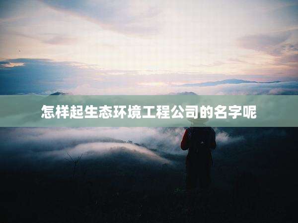 怎样起生态环境工程公司的名字呢