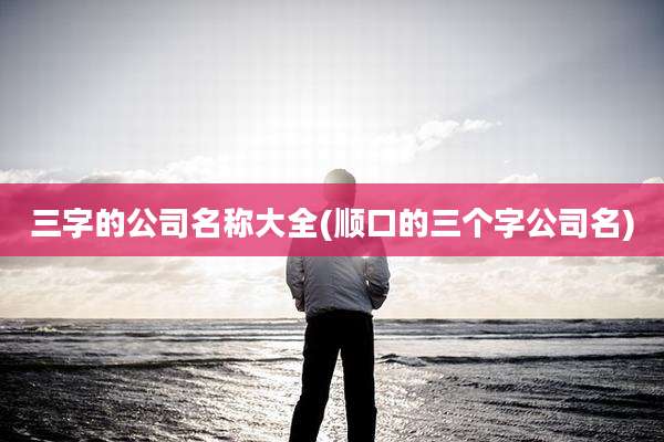 三字的公司名称大全(顺口的三个字公司名)