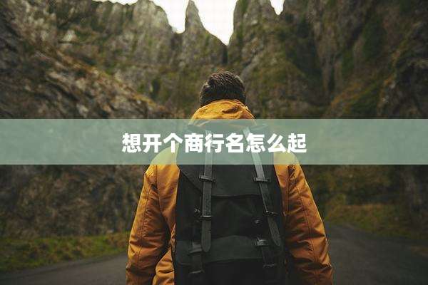 想开个商行名怎么起