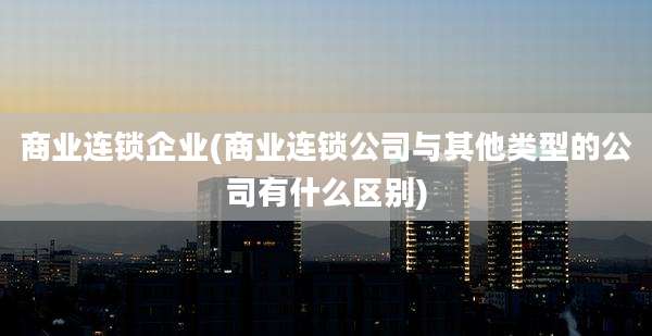 商业连锁企业(商业连锁公司与其他类型的公司有什么区别)
