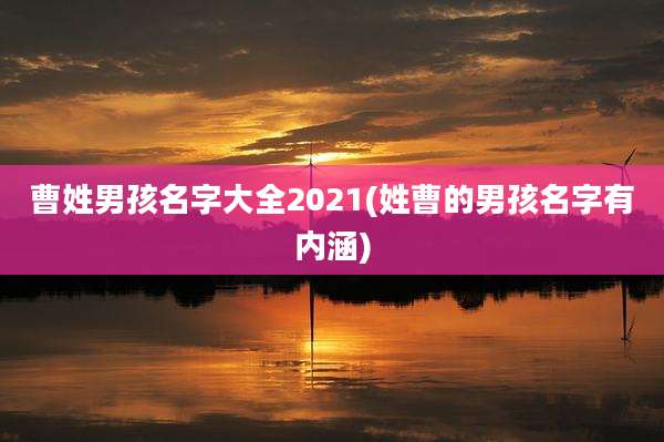 曹姓男孩名字大全2021(姓曹的男孩名字有内涵)