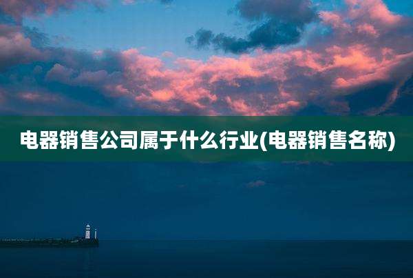 电器销售公司属于什么行业(电器销售名称)