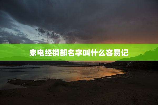 家电经销部名字叫什么容易记