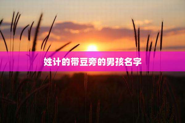 姓计的带豆旁的男孩名字